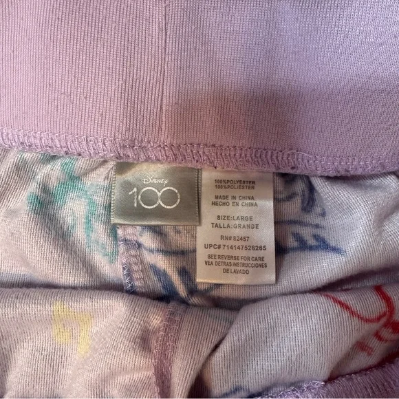 DISNEY 100 Years Multi Character Purple Women’s Pajama Pants PJ Size Large L - Picture 7 of 9